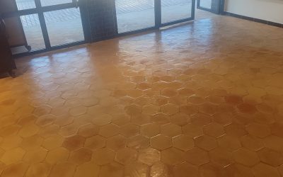 Limpieza y tratamiento de suelo de barro en restaurante Scabetti (Los Belones)